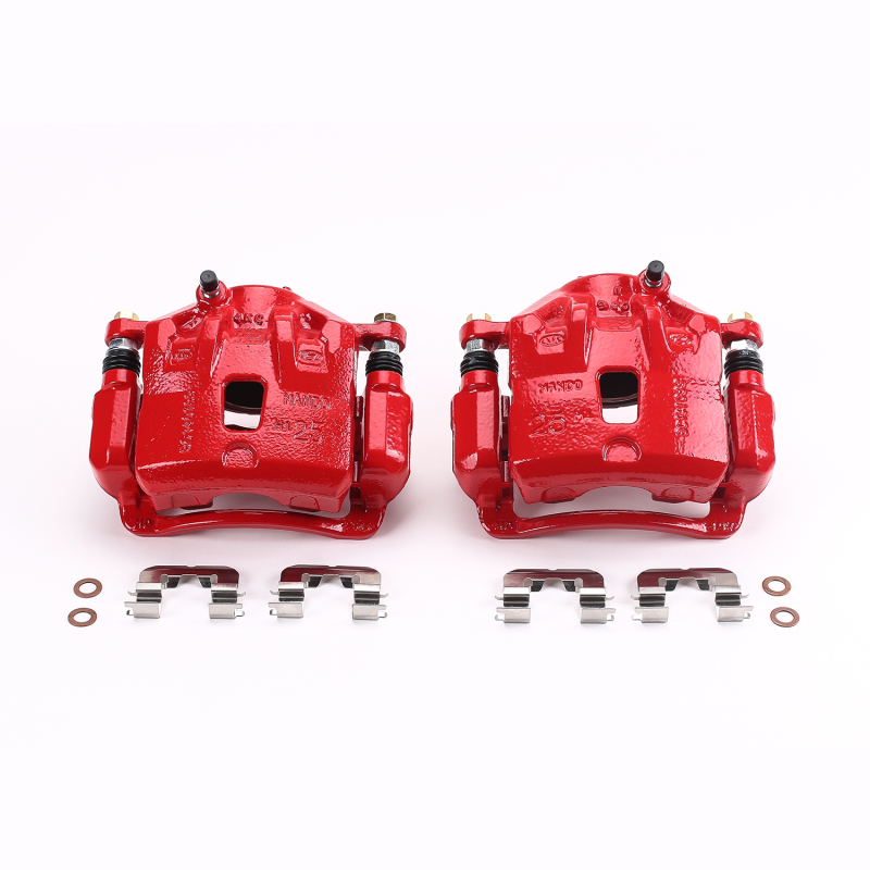 Power Stop 13-16 Hyundai Elantra Front Red Calipers w/Brackets - Pair thumbnail 2
