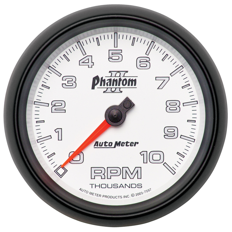 Autometer Phantom II 3-3/8in 10000 RPM In-Dash Tachometer thumbnail 4