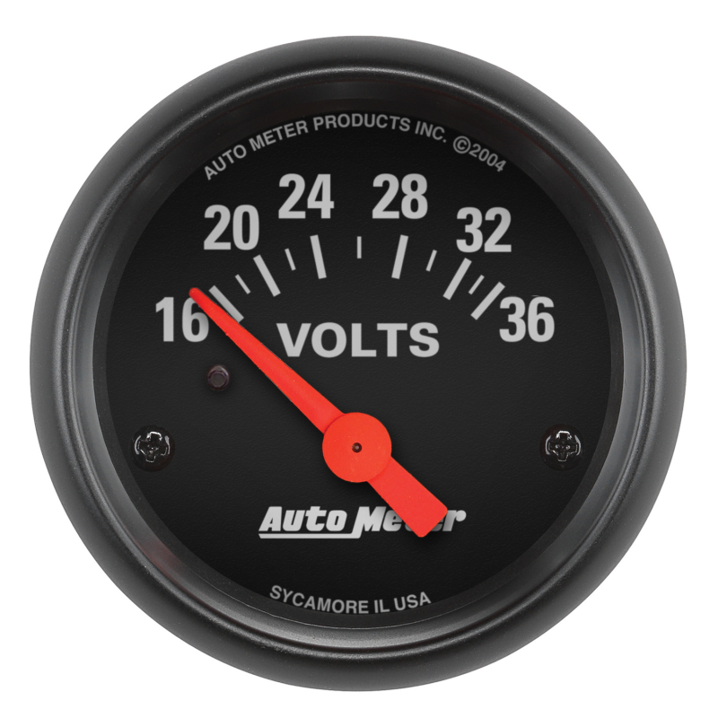 Autometer Z-Series 2-1/16in 16-36 Volts Electric Voltmeter Gauge thumbnail 4