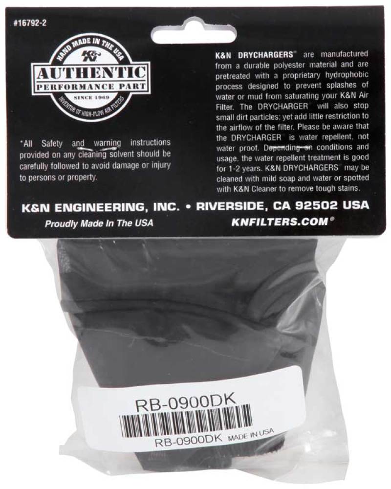 K&N Black Drycharger Round Straight Air Filter Wrap 4.5in ID x 4in H thumbnail 7