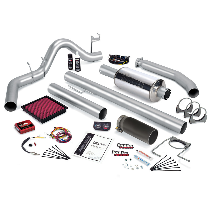 Banks Power 02 Dodge 5.9L 235Hp Ext Cab Stinger System - SS Single Exhaust w/ Black Tip thumbnail 5