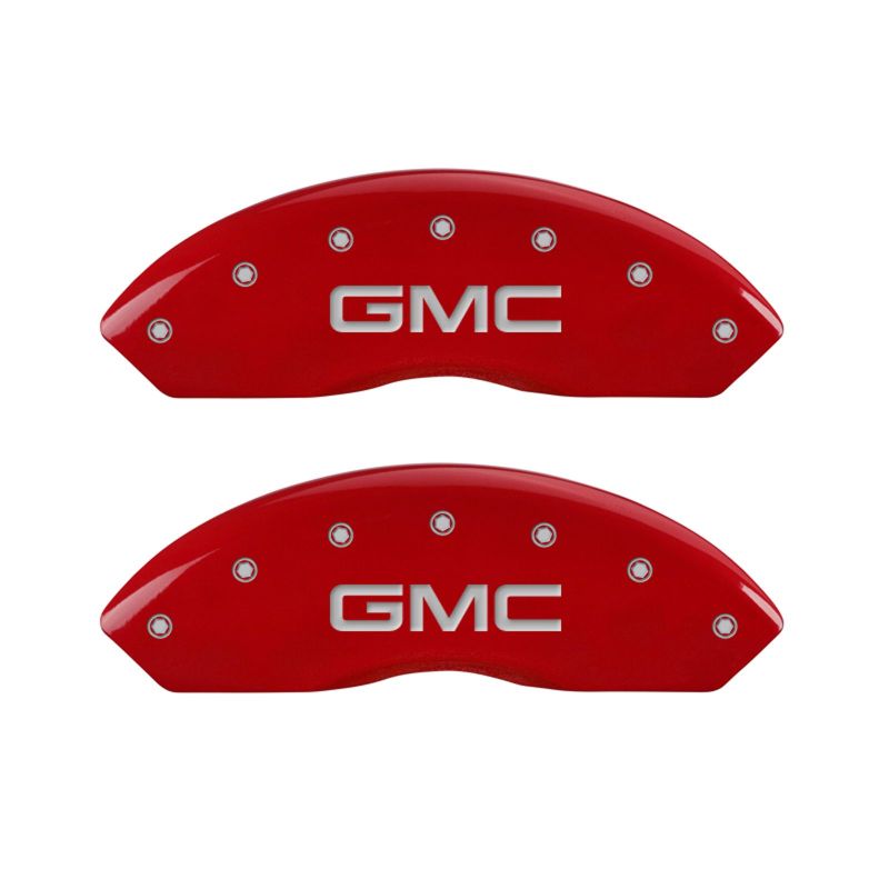 MGP 4 Caliper Covers Engraved Front & Rear Denali Red finish silver ch thumbnail 4