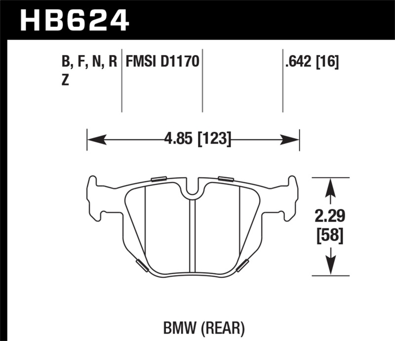 Hawk 06 BMW 330i/330xi / 07-09 335i / 07-08 335xi / 09 335d / 08-09 328i HPS Street Rear Brake Pads thumbnail 5