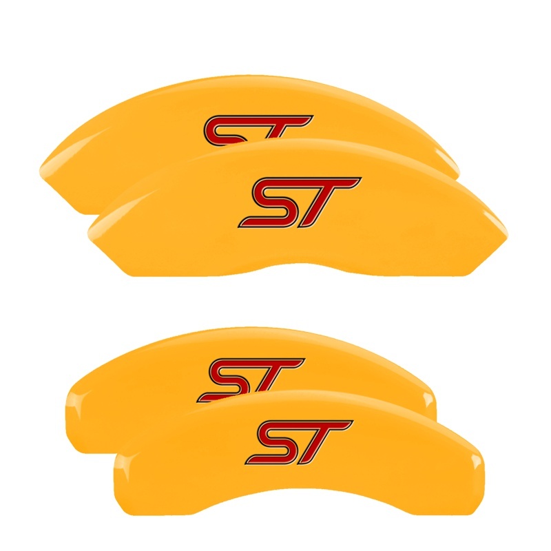 MGP 4 Caliper Covers Engraved Front & Rear No bolts/ST Yellow finish black ch thumbnail 5