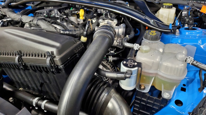 J&L Oil Separator Co. 3.0 Separators for 2024-2025 MUSTANG - 3095D-C Catch Can, Separator, Round, Billet Aluminum, Clear Anodized, Driver Side, Ford, 2.3L, Kit thumbnail 5