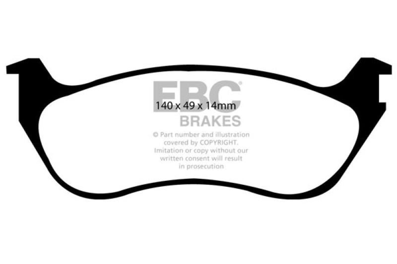 EBC 02-05 Ford Explorer 4.0 2WD Ultimax2 Rear Brake Pads thumbnail 3