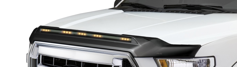 AVS 2007-2018 Jeep Wrangler JK Aeroskin Low Profile Hood Shield w/ Lights - Black thumbnail 5