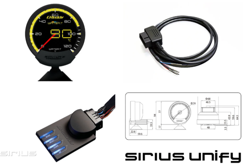 GReddy Sirius OBD Set (Water Unify) - 74mm