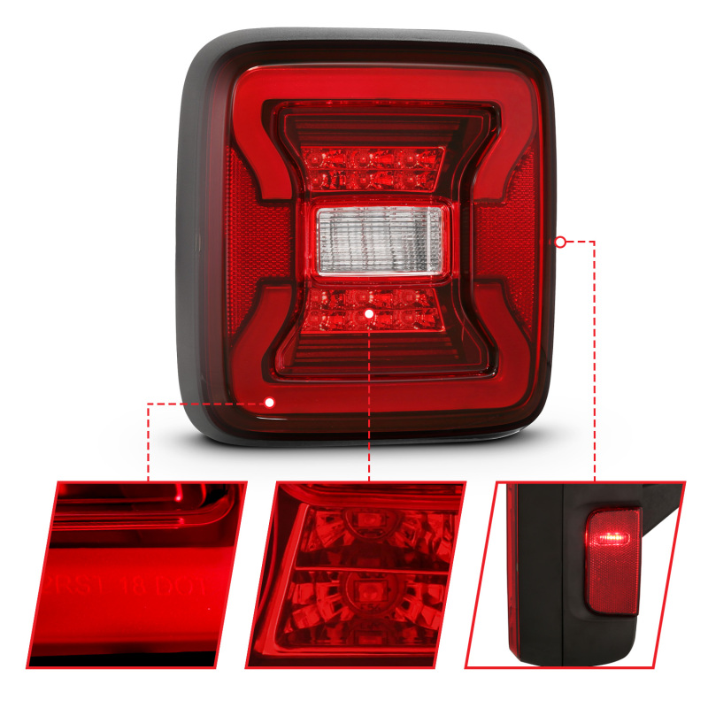 18-19 Jeep Wrangler JL LED Taillights Black - Image 11