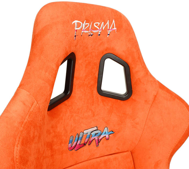 NRG FRP Bucket Seat ULTRA Edition W/ Grey Pearlized Back / Orange Microfiber Material - Large thumbnail 3