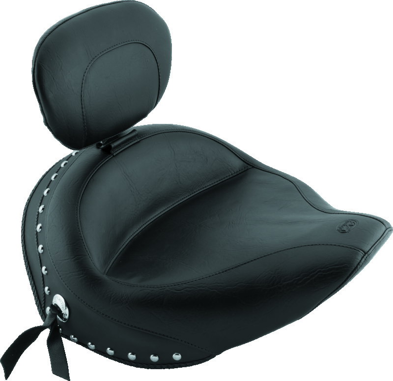 Mustang 06-15 Yamaha Roadliner, Stratoliner Wide Touring Solo Seat w/Driver Backrest Studs - Black