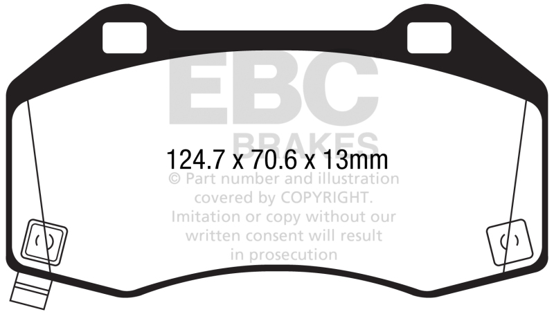 EBC 2017+ Fiat 124 Spider 1.4L Turbo Abarth Redstuff Front Brake Pads thumbnail 3