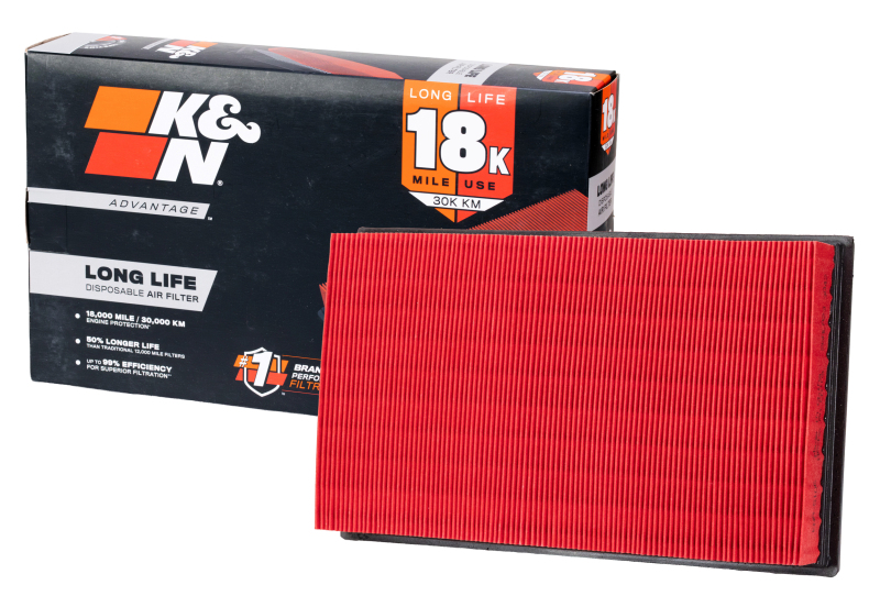 K&N Advantage Air Filter 18K Miles Jeep Wrangler V6-3.0L Dsl 2020-2023 thumbnail 3