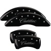 MGP 4 Caliper Covers Engraved F & R Cursive/Cadillac Black Finish Silver Char 2016 Cadillac CT6 thumbnail 8