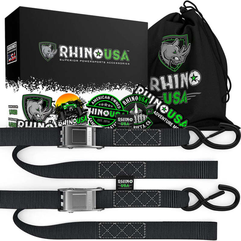 Rhino USA Cambuckle Motorcycle Tiedown Straps 2-Pack (Blue) 1.5In X 8Ft
Tie Down