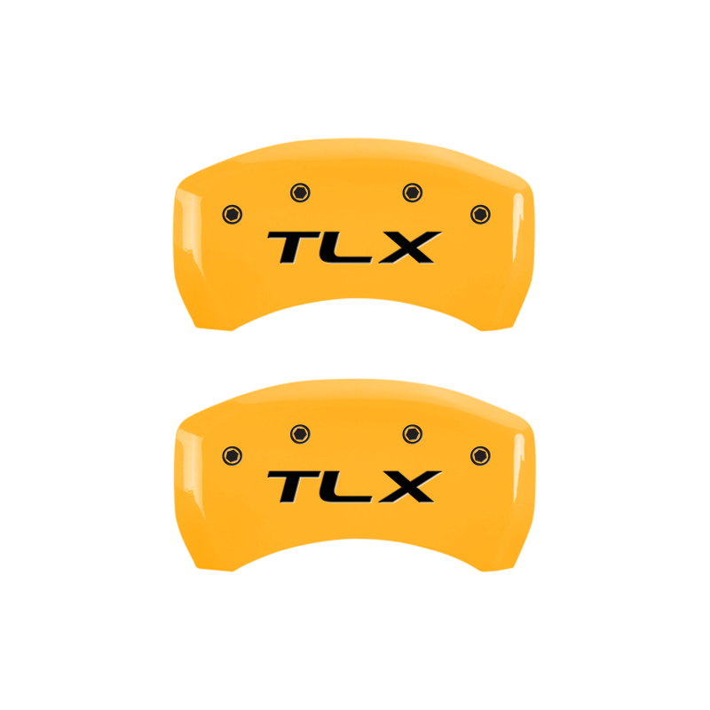 MGP 4 Caliper Covers Engraved Front Acura Engraved Rear TLX Yellow finish black ch thumbnail 9