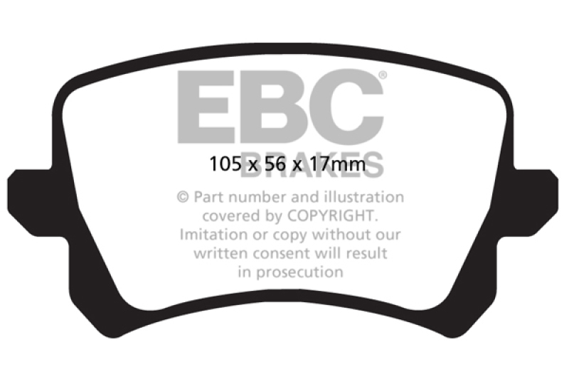 EBC 15+ Audi Q3 2.0 Turbo Ultimax2 Rear Brake Pads thumbnail 3