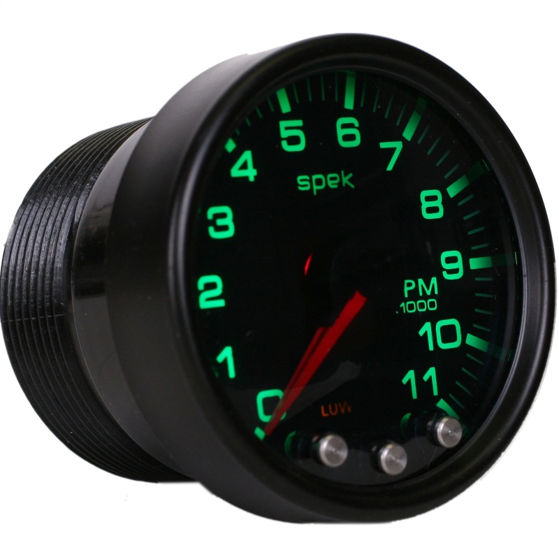 Autometer Spek-Pro Gauge Tach 2 1/16in 11K Rpm W/ Shift Light & Peak Mem Blk/Smoke/Blk thumbnail 5