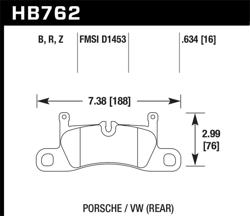Hawk 2015 Porsche Cayenne HPS 5.0 Rear Brake Pads thumbnail 2