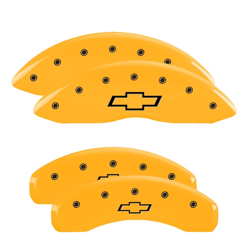 MGP 4 Caliper Covers Engraved Front & Rear Bowtie Yellow finish black ch thumbnail 7