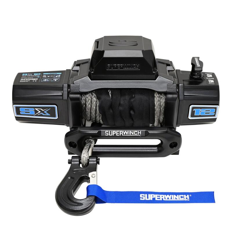 Superwinch 12000 LBS 12V DC 3/8in x 80ft Synthetic Rope SX12SR Winch - Semi Gloss Black thumbnail 7