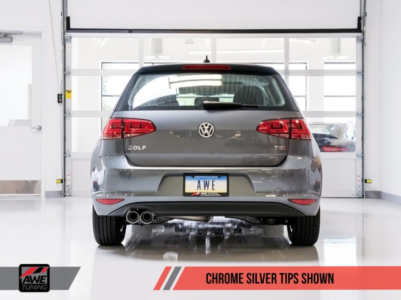 AWE Tuning VW MK7 Golf 1.8T Track Edition Exhaust w/Chrome Silver Tips (90mm) thumbnail 4