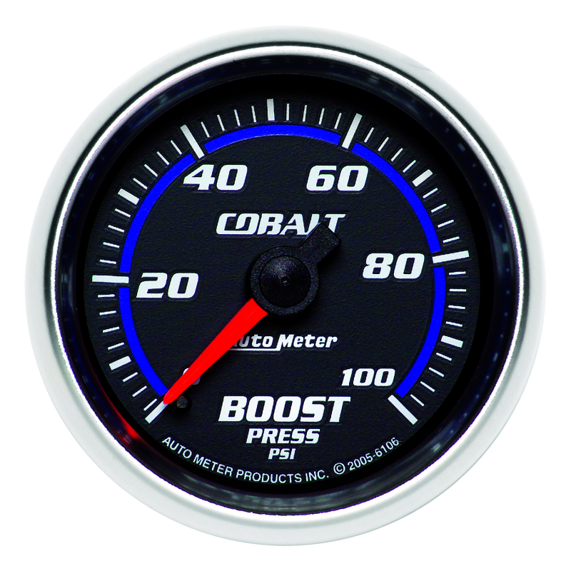 Autometer Cobalt 52mm 0-100psi Mechanical Boost Gauge thumbnail 2