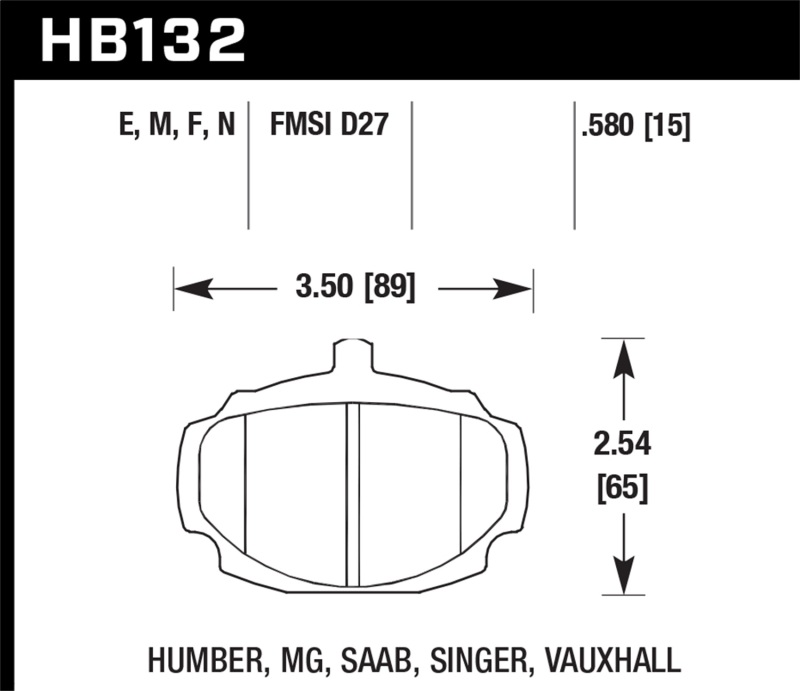 Hawk 67-80 MGB / 67-74 MGB GT Blue 9012 Race Front Brake Pads thumbnail 5