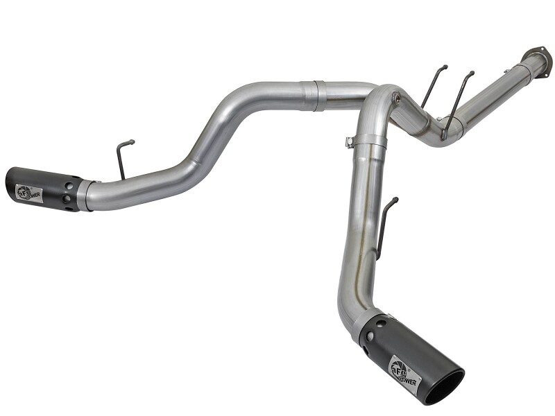 aFe Large Bore-HD 4in 409 Stainless Steel DPF-Back Exhaust w/Black Tip 2017 Ford Diesel V8 6.7L (td) thumbnail 2