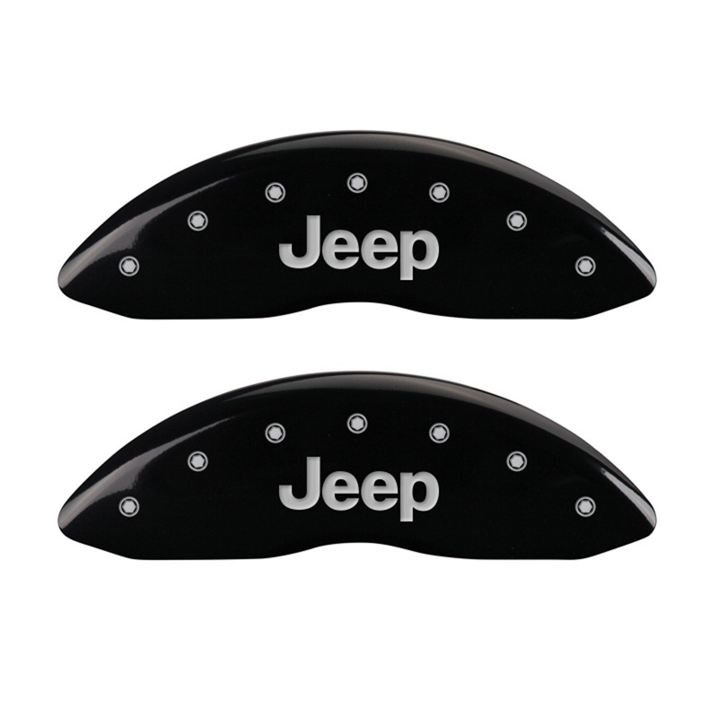 MGP Front set 2 Caliper Covers Engraved Front JEEP Black finish silver ch thumbnail 4