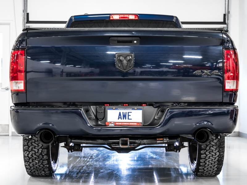 AWE Tuning 09-18 RAM 1500 5.7L (w/Cutouts) 0FG Dual Rear Exit Cat-Back Exhaust - Diamond Black Tips thumbnail 8