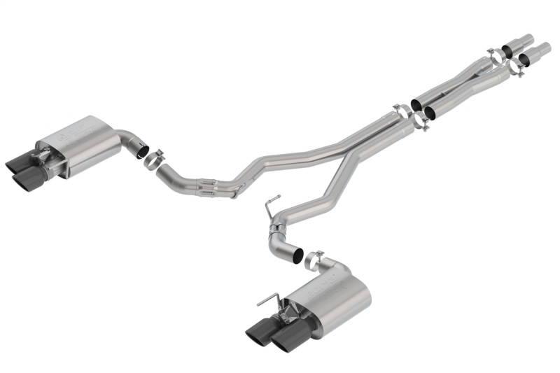 Borla 2018 Ford Mustang GT 5.0L AT/MT 3in ATAK Catback Exhaust Black Chrome Tips w/ Valves thumbnail 5