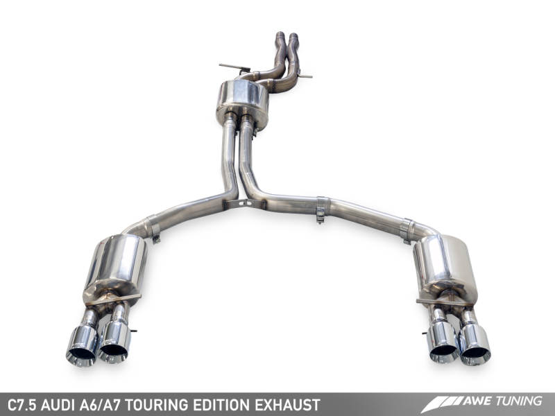 AWE Tuning Audi C7.5 A7 3.0T Touring Edition Exhaust - Quad Outlet Chrome Silver Tips thumbnail 4