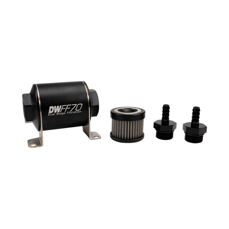 DeatschWerks Stainless Steel 5/16in 10 Micron Universal Inline Fuel Filter Housing Kit (70mm)
Filtration