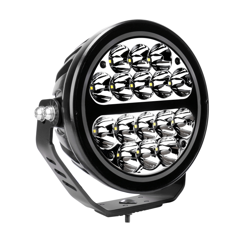 Go Rhino Xplor Blackout Series Round LED Spot Light Beam w/DRL (Surface/Thread Stud Mnt) 7in. - Blk thumbnail 4