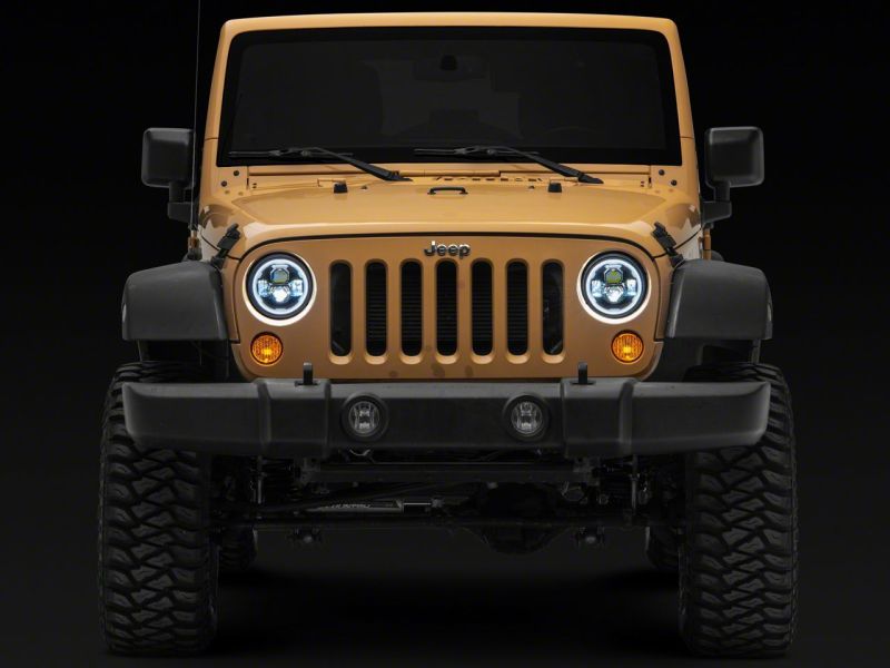 Raxiom 07-18 Jeep Wrangler JK Axial 7-In LED Headlights w/ DRL Turn Signals- Black Housing (Clear) thumbnail 9