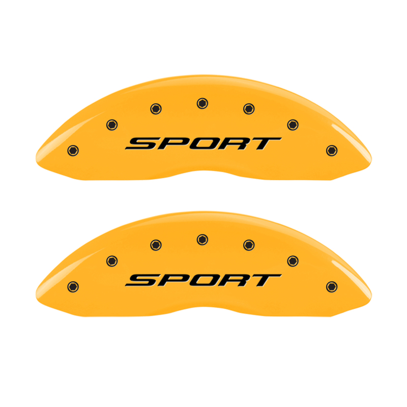 MGP 4 Caliper Covers Engraved Front & Rear 2015/Sport Yellow Finish Black Char 2017 Ford Fusion thumbnail 5