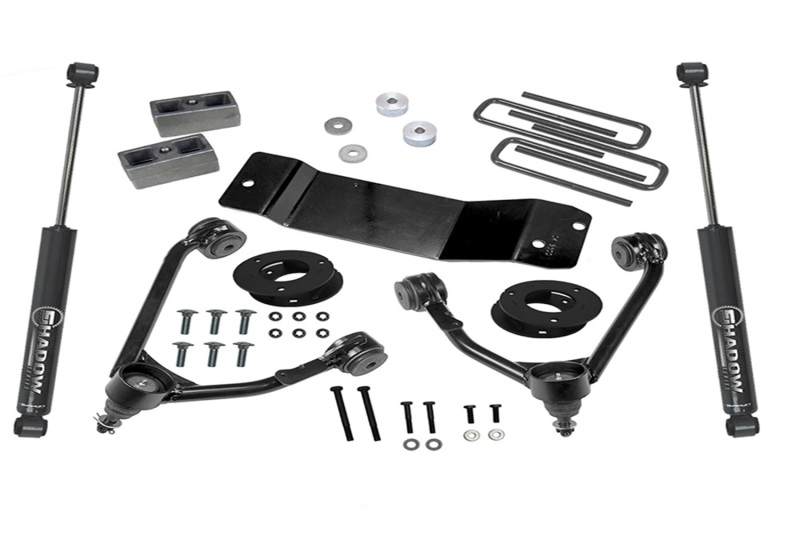 Superlift 14-18 Chevy Silv 1500 4WD 3.5in Lift Kit w/ Alum/Stamped Steel Control Arms & Rear Shocks thumbnail 4