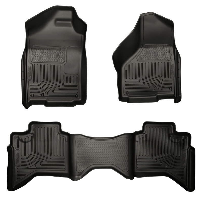 Husky Liners 09-12 Dodge Ram 1500 Quad Cab WeatherBeater Black Front & Second Seat Floor Liner thumbnail 5