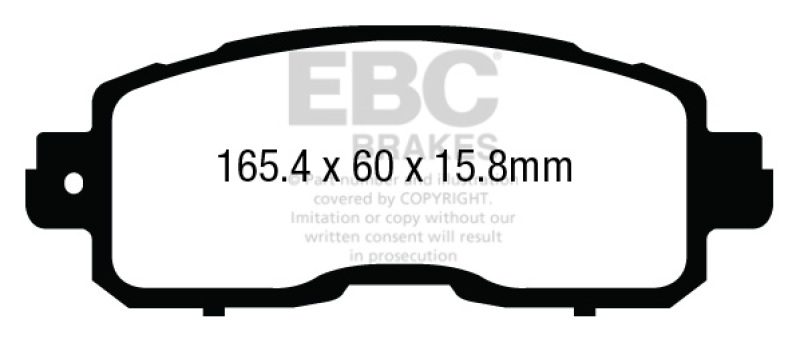 EBC 13+ Nissan Altima 2.5 (L33) Sedan Redstuff Front Brake Pads thumbnail 6