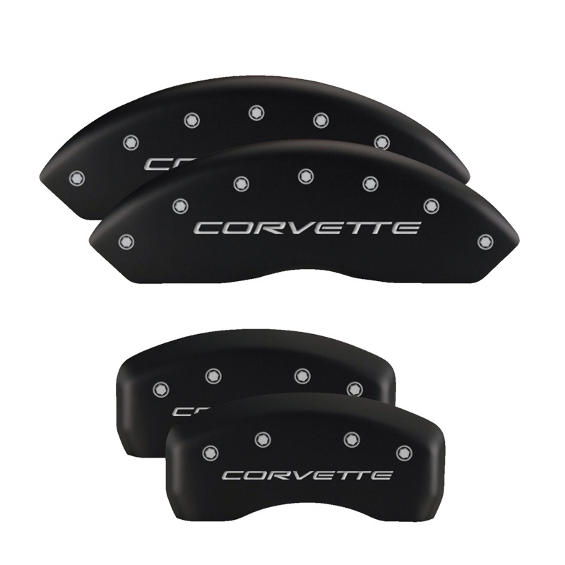 MGP 4 Caliper Covers Engraved Front & Rear Bowtie Red finish silver ch thumbnail 5