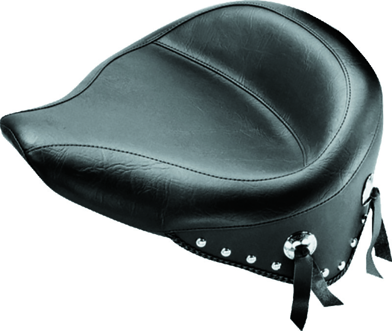 Mustang 00-15 Harley Softail Standard Rear Tire Wide Touring Solo Seat w/Studs - Black