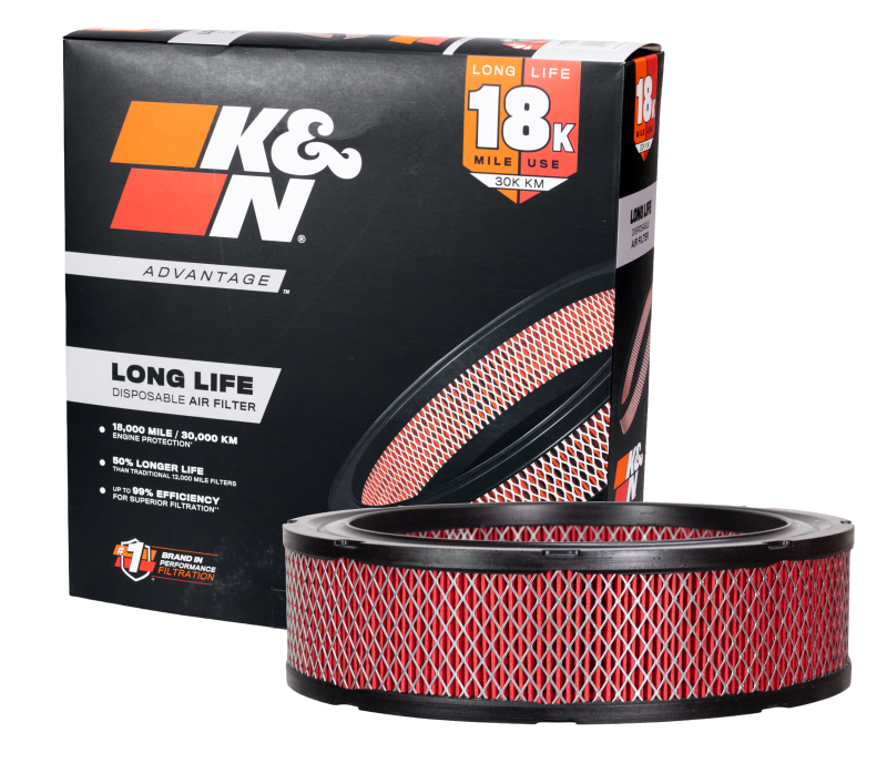 K&N Advantage Air Filter 18K Miles Amc/Jeep/Chrysler/Dodge/Ply 1964-2001 thumbnail 3