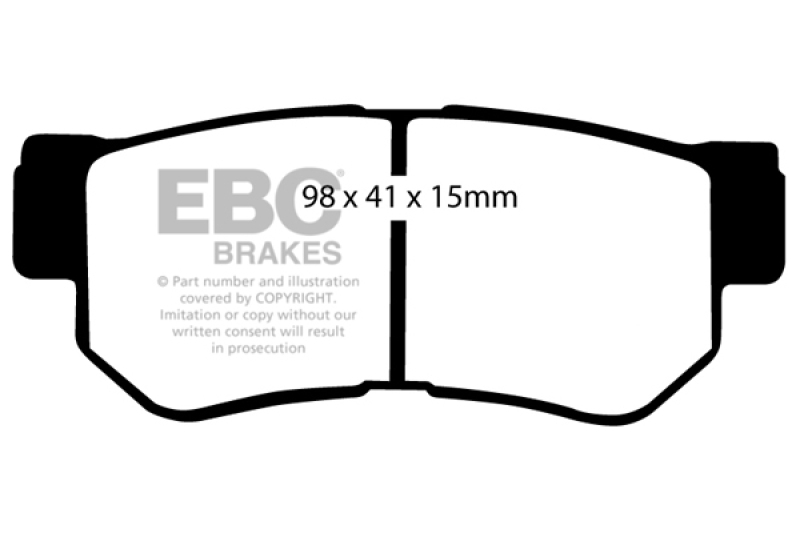 EBC 01-06 Hyundai Santa Fe 2.4 Greenstuff Rear Brake Pads thumbnail 3