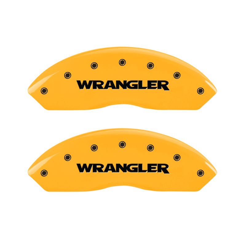 MGP 4 Caliper Covers Engraved Front & Rear Hemi Yellow Finish Black Char 2006 Jeep Commander thumbnail 2