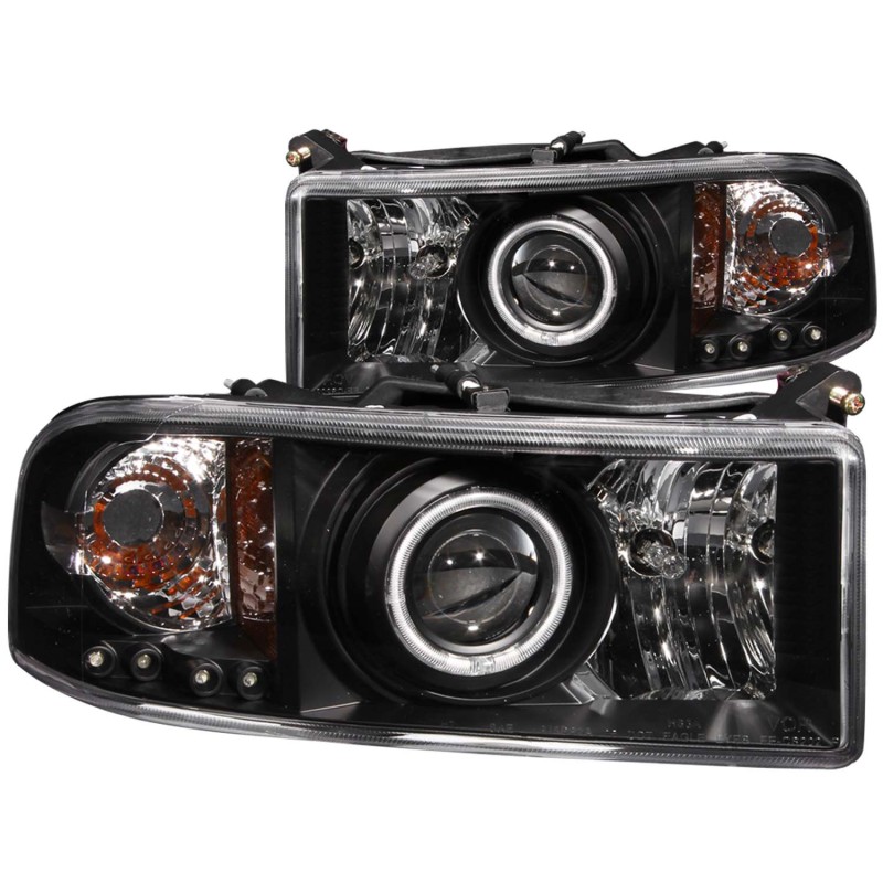 ANZO 1994-2001 Dodge Ram Projector Headlights w/ Halo Black thumbnail 5