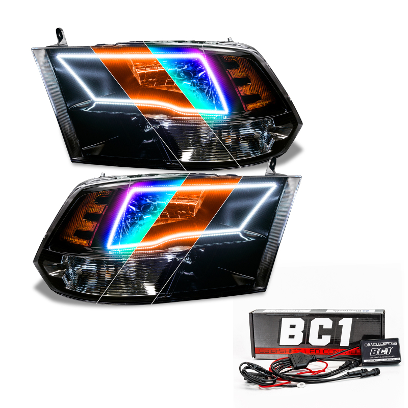 Oracle Lighting 09-18 RAM 1500 Sport Halo Headlights - Blk Housing w/BC1 Controller thumbnail 3