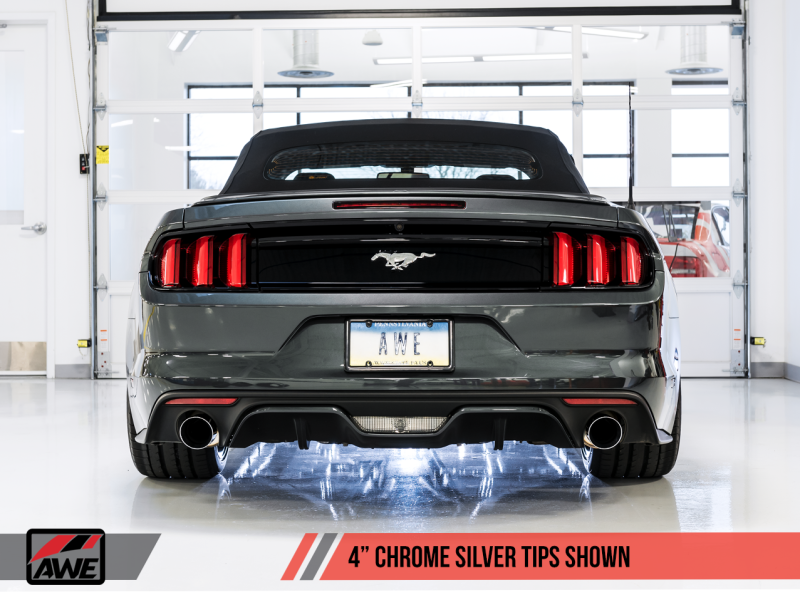 AWE Tuning S550 Mustang EcoBoost Axle-Back Exhaust - Touring Edition (Chrome Silver Tips) thumbnail 6