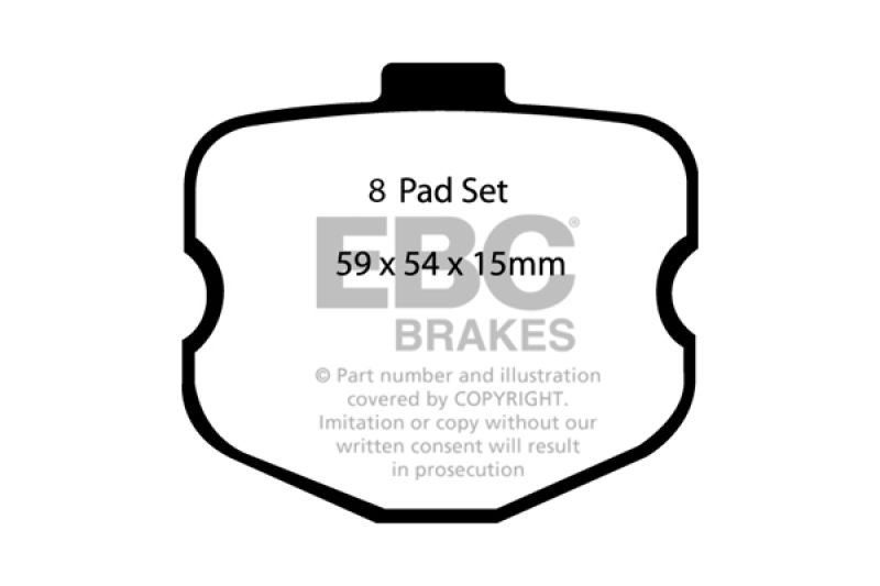 EBC 06-08 Chevrolet Corvette (C6) 7.0 (Z06) Yellowstuff Rear Brake Pads thumbnail 5