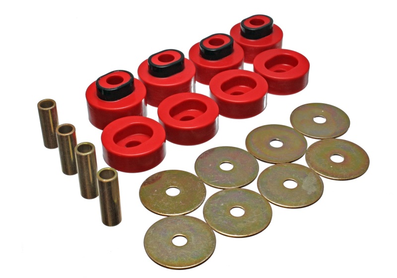 Energy Suspension 73-79 Chrysler RWD B-Body (Charger/GTX/Roadrunner/Superbee) Red Body Mount Set thumbnail 4